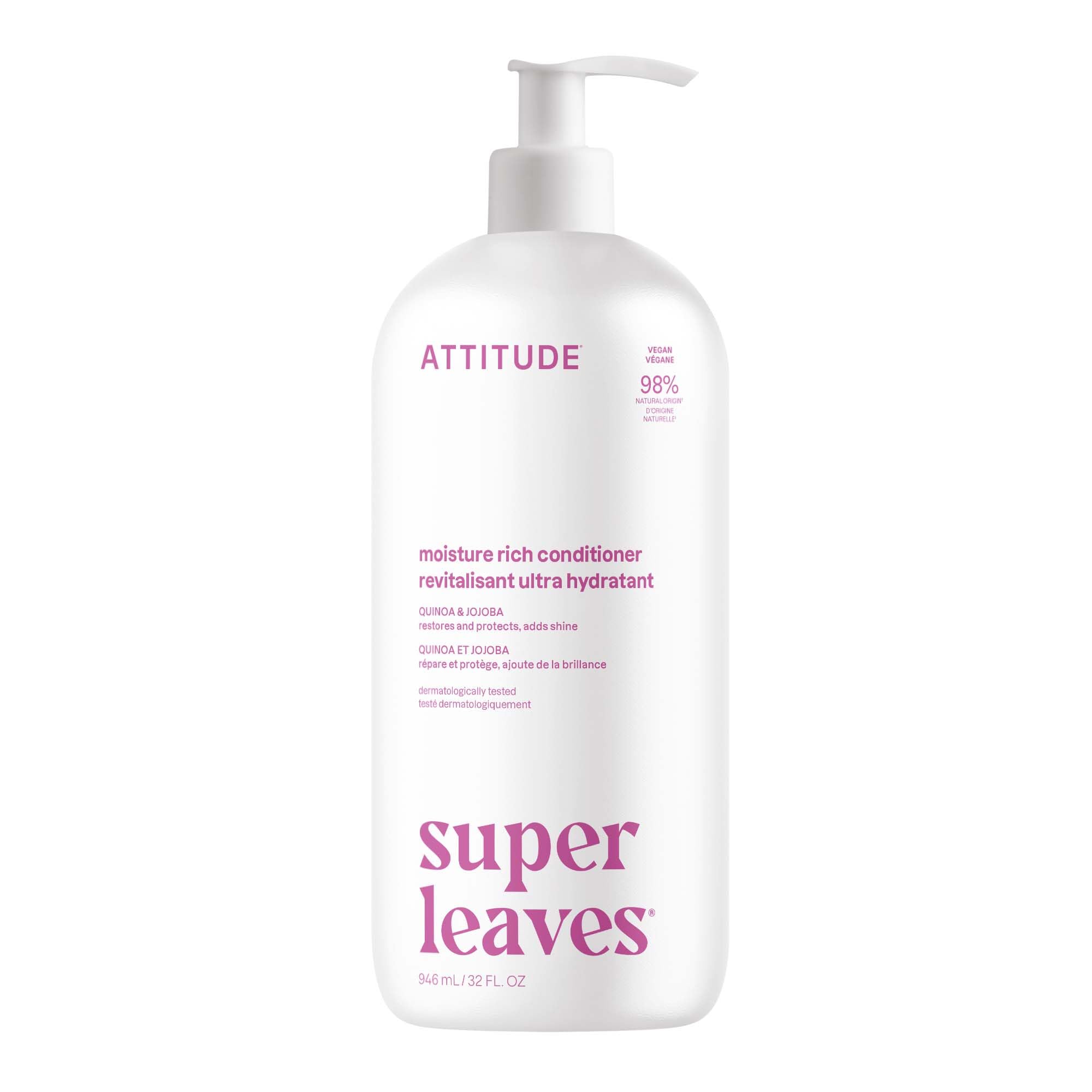 ATTITUDE Moisture Rich bottle front view for hydrating hair care benefits
