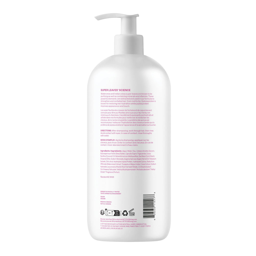 ATTITUDE Moisture Rich closeup showing smooth, shiny hair after conditioning