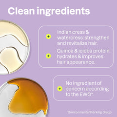 ATTITUDE Moisture Rich Shampoo ingredients spread shows watercress and Indian cress for natural-origin care