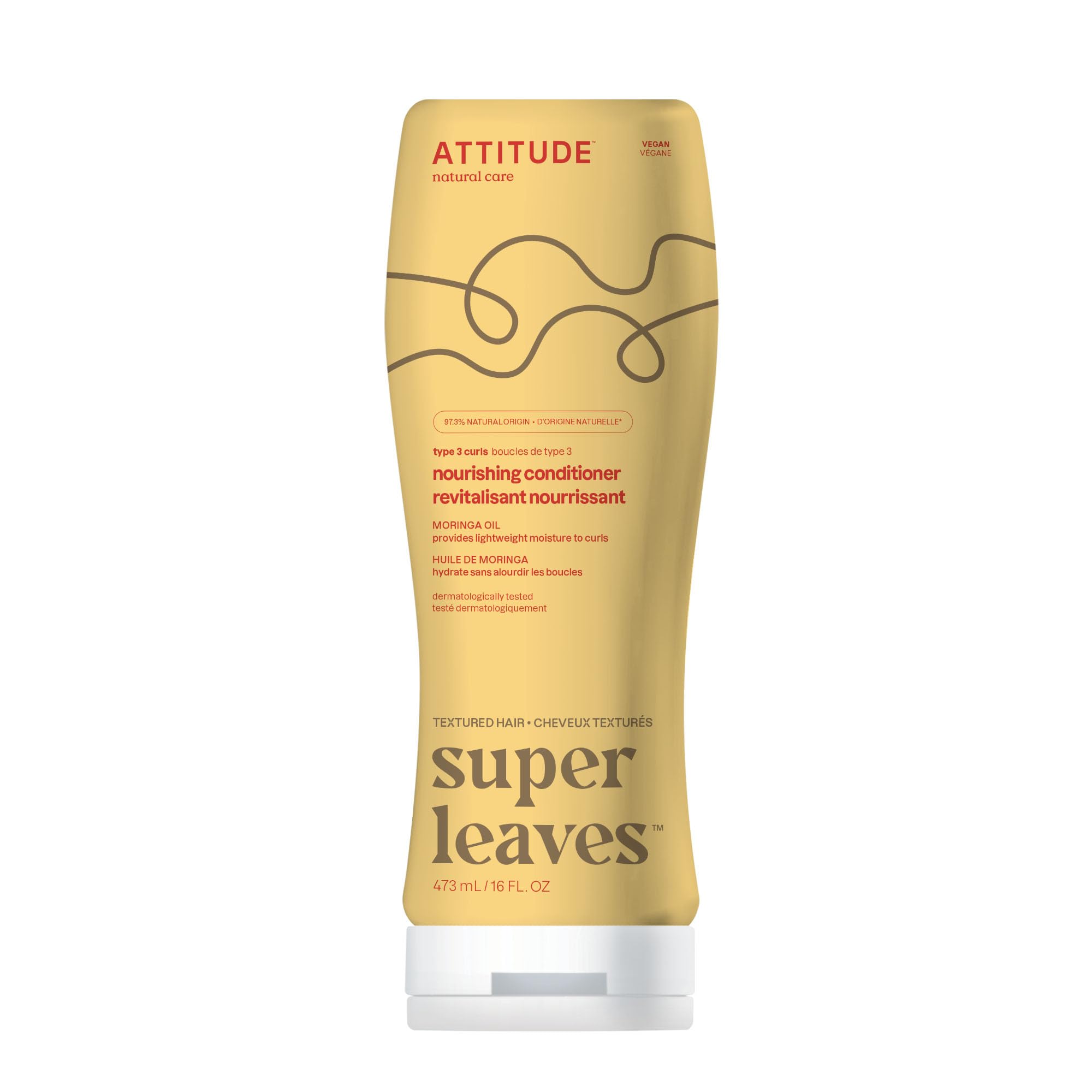 ATTITUDE Nourishing Conditioner bottle for curly hair delivers lightweight moisture