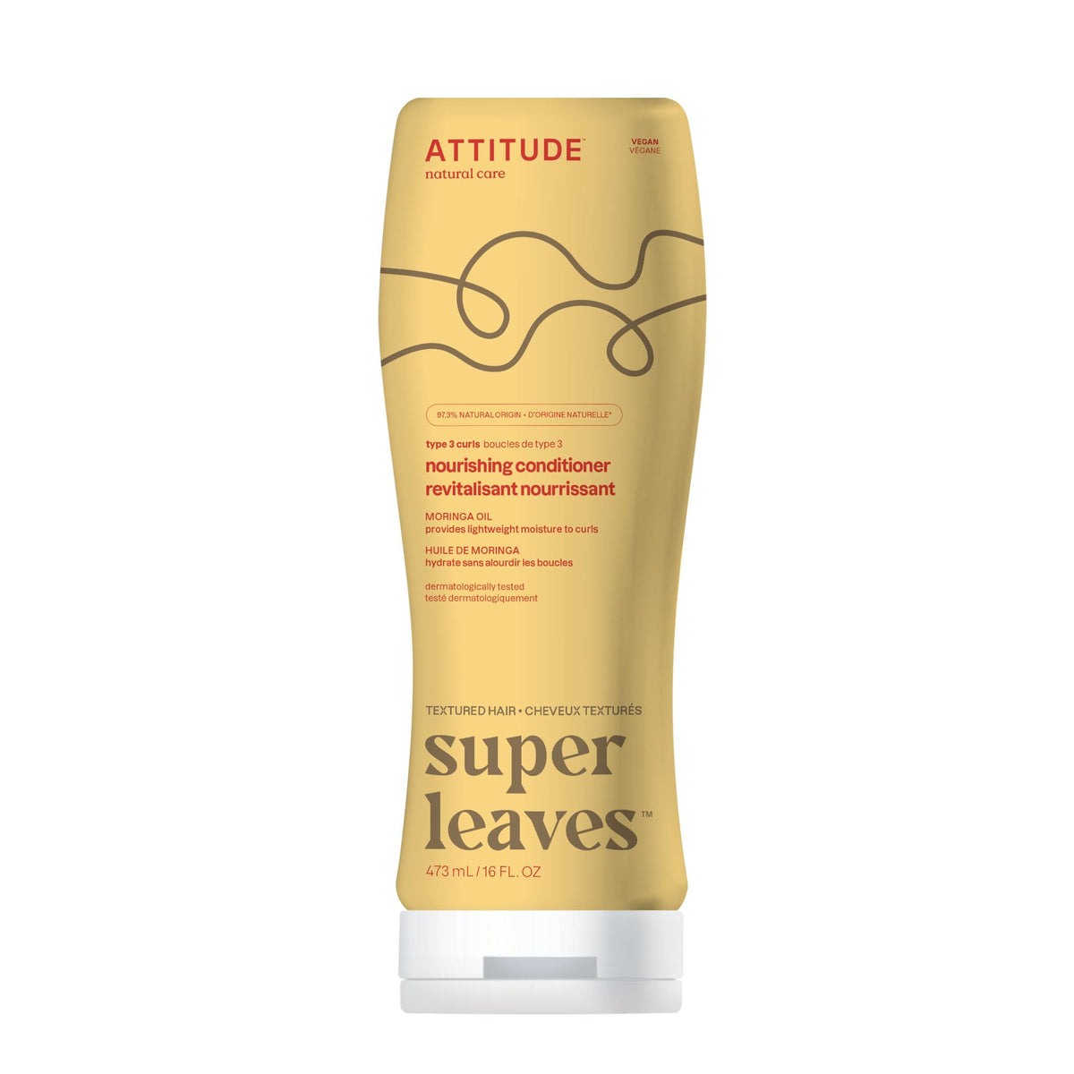 ATTITUDE Nourishing Conditioner bottle for curly hair delivers lightweight moisture