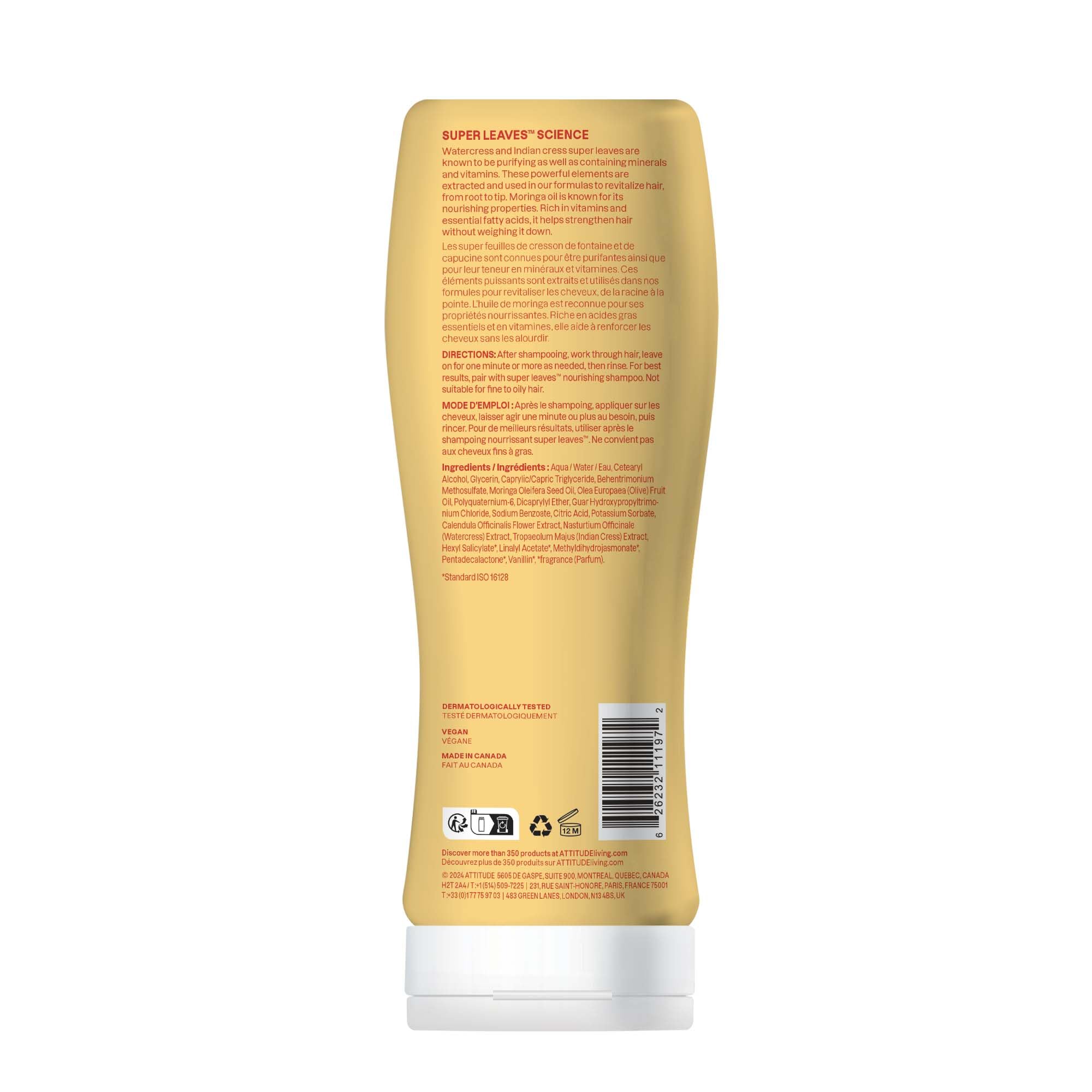 ATTITUDE Nourishing Conditioner vegan formula dermatologically tested for sensitive scalps