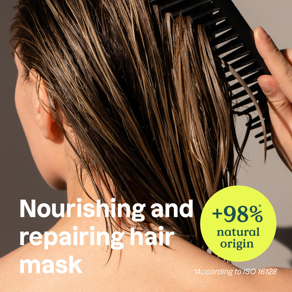 ATTITUDE Repairing Hair Mask cream texture allows easy detangling with shine.