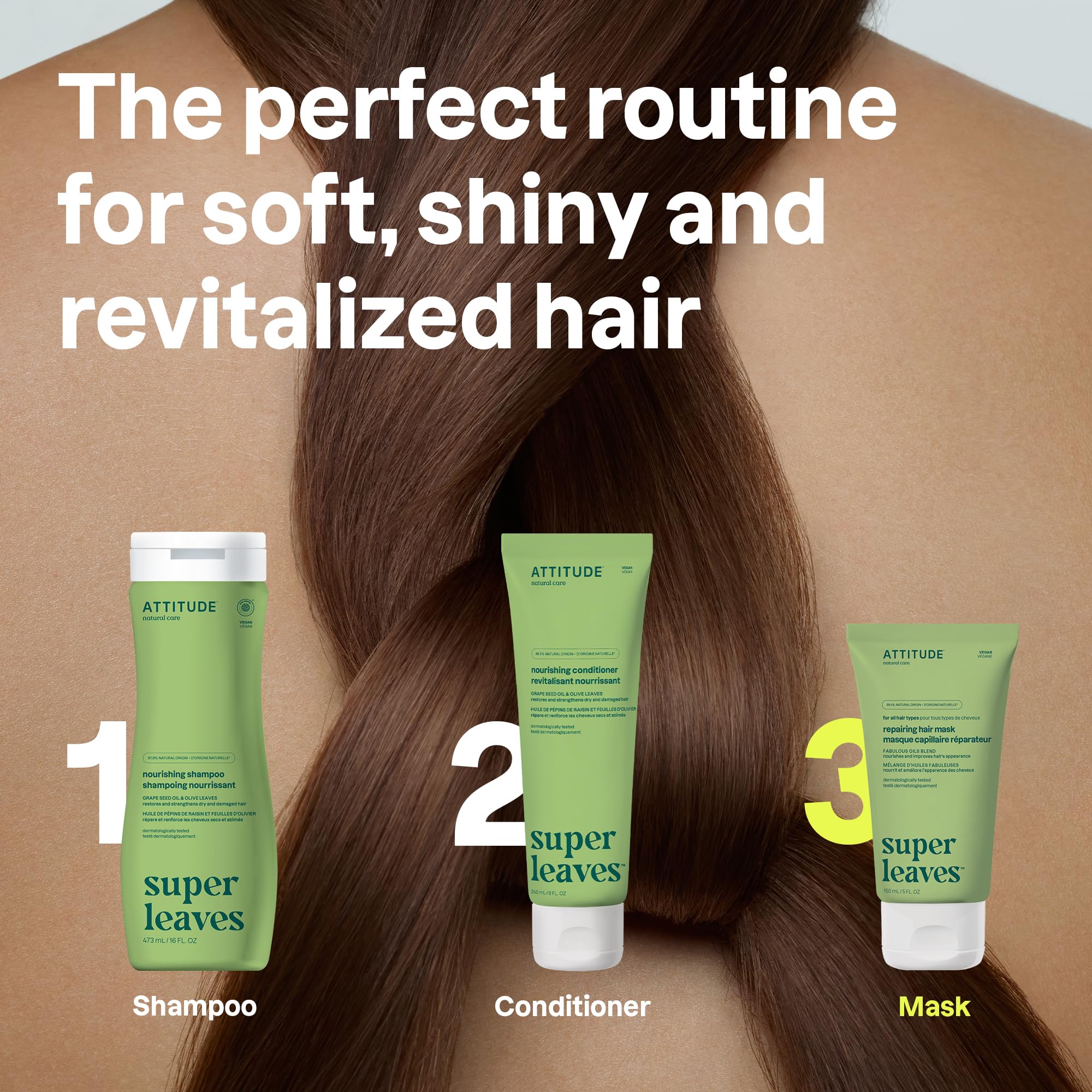ATTITUDE Repairing Hair Mask pink argan fragrance delivers a rose-vanilla scent.