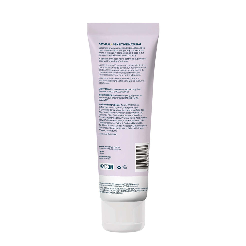 ATTITUDE travel-friendly conditioner bottle on bag for on-the-go nourishment.