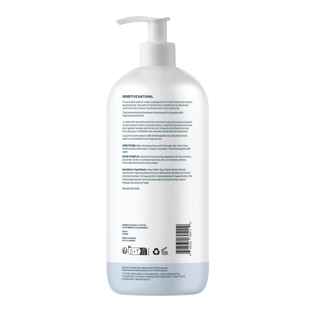 ATTITUDE volume-shine conditioning with oat extract demonstrates daily nourishment for fine hair