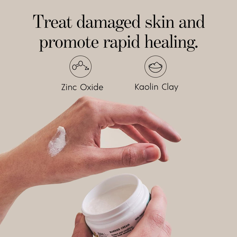 ATTN : GRACE Barrier Cream packaging highlights USA-made and cruelty-free label.