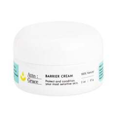 ATTN : GRACE Barrier Cream tube closeup highlighting protective barrier for daily skin protection.