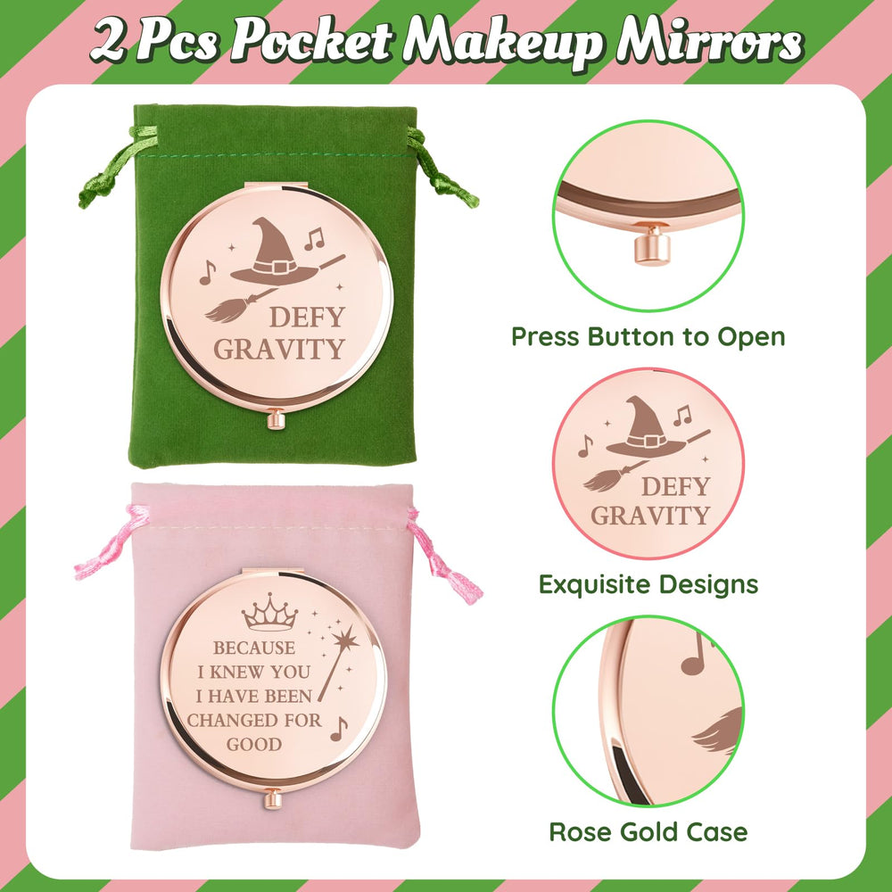 Attyxfica Witch Pocket Mirrors crown wand design adds elegant charm during routine touch-ups