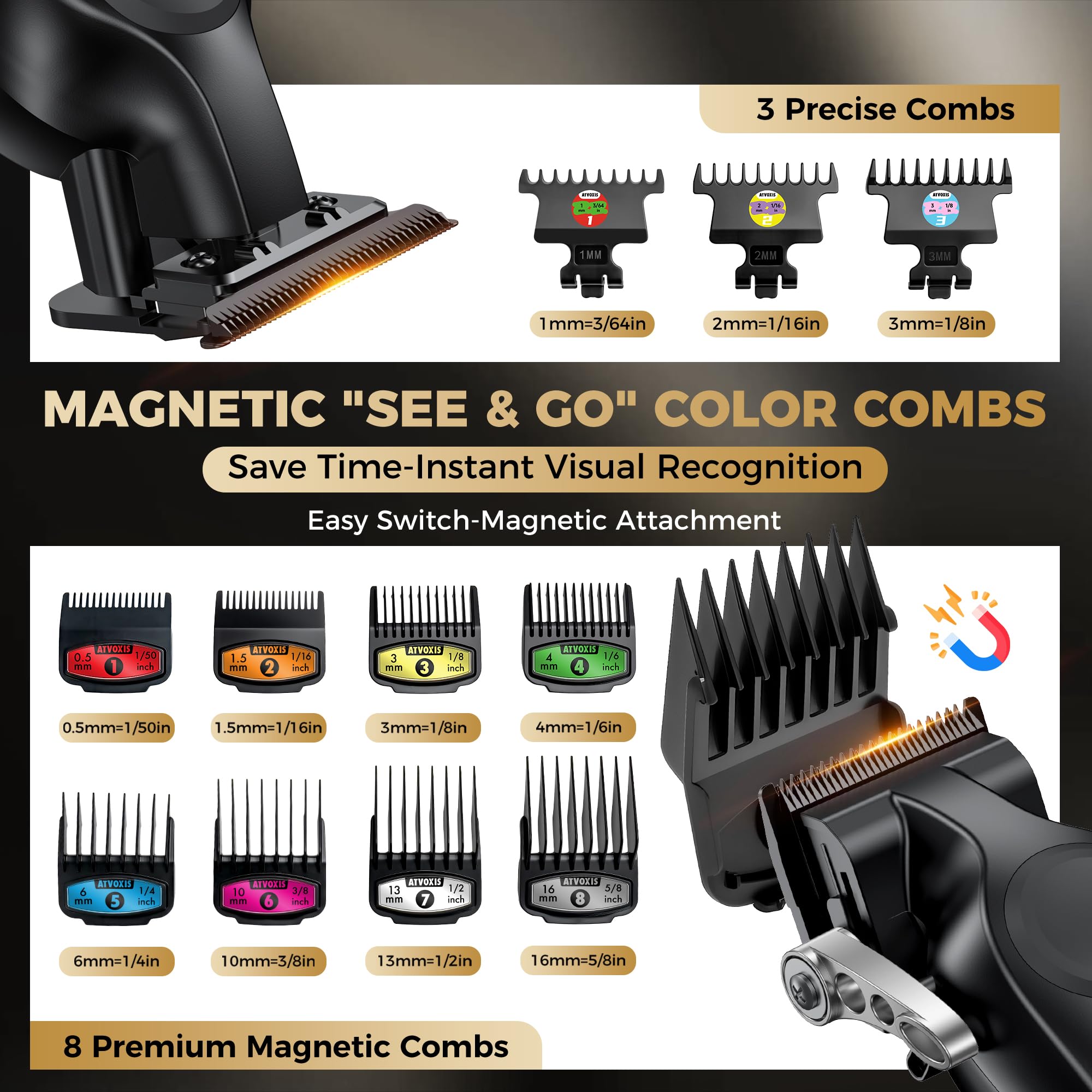 ATVOXIS Hair Clippers all-in-one kit includes cape oil brush and case for complete styling