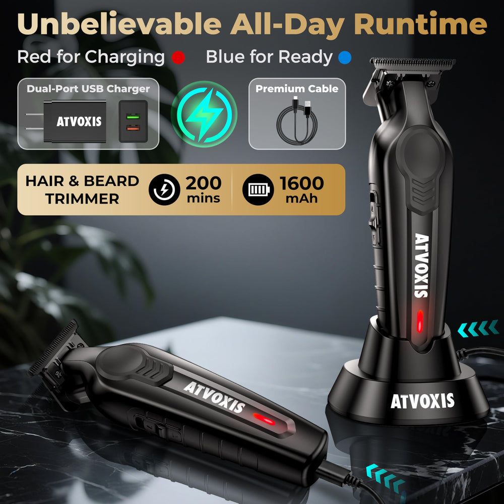 ATVOXIS trimmer includes color-coded combs for quick length selections