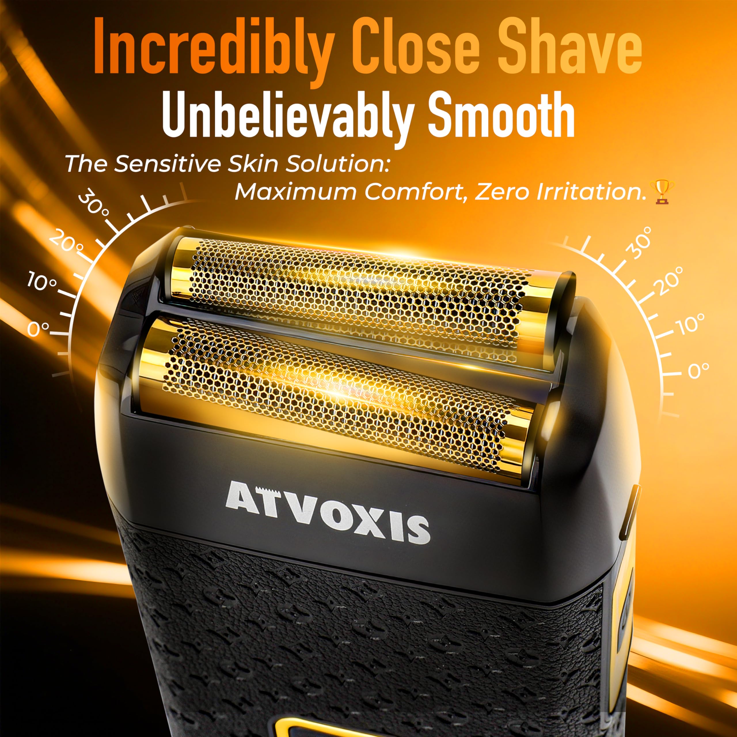 ATVOXIS leather-wrap handle close-up shows premium grip and design.