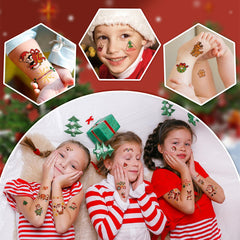 ATYDKUG Christmas tattoos gingerbread design for cute, kid-friendly party favors.