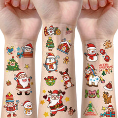 ATYDKUG Christmas tattoos Santa Claus design for festive skin decoration at parties.
