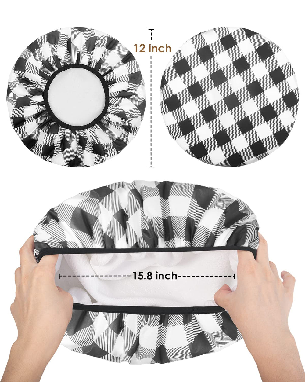 Auban shower cap elastic fit secures thick hair comfortably.
