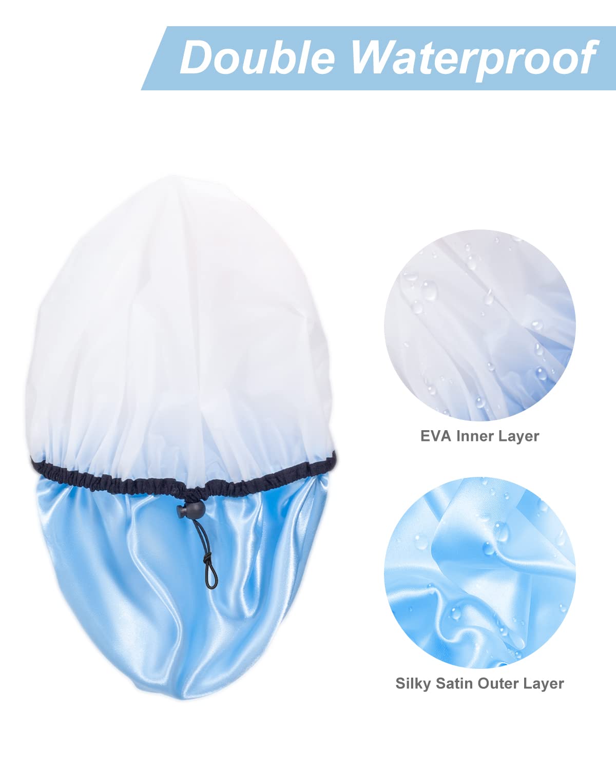 Auban EVA lining visible for gentle yet secure moisture barrier during baths
