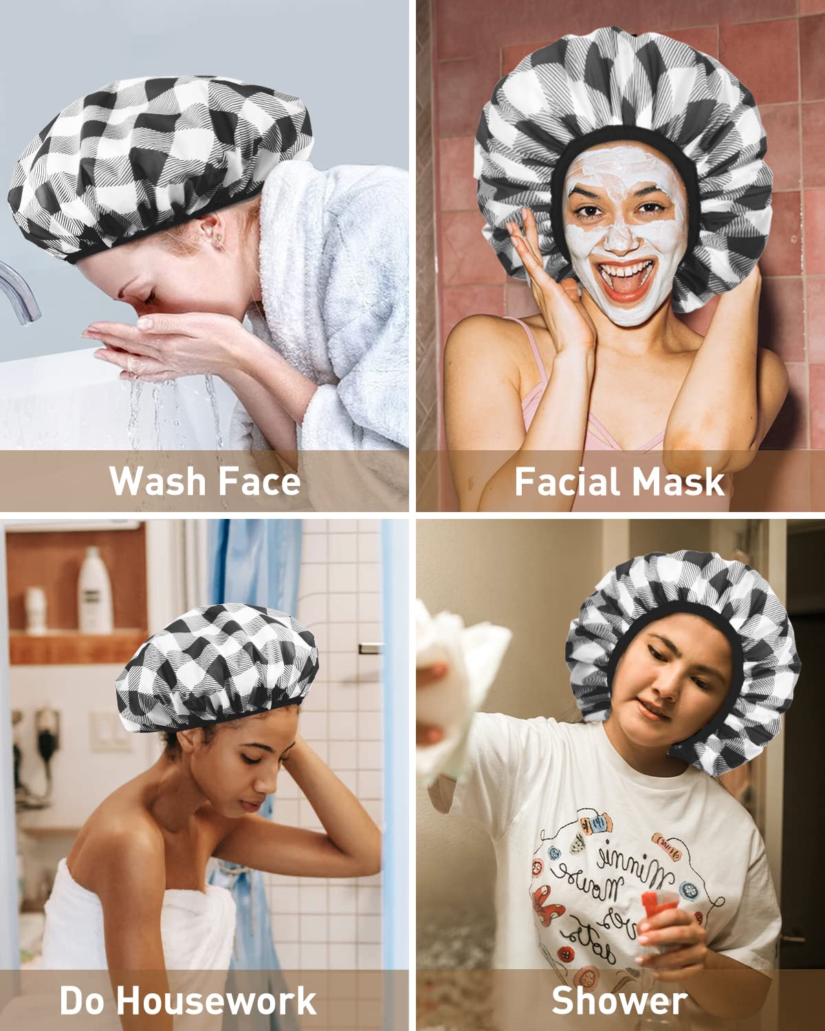 Auban shower cap machine washable for easy cleaning and reuse.