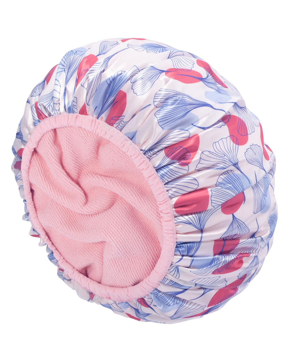 Auban Shower Cap with waterproof EVA exterior protects hair during showers.