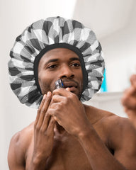 Auban shower cap waterproof EVA exterior protects hair from water leakage.