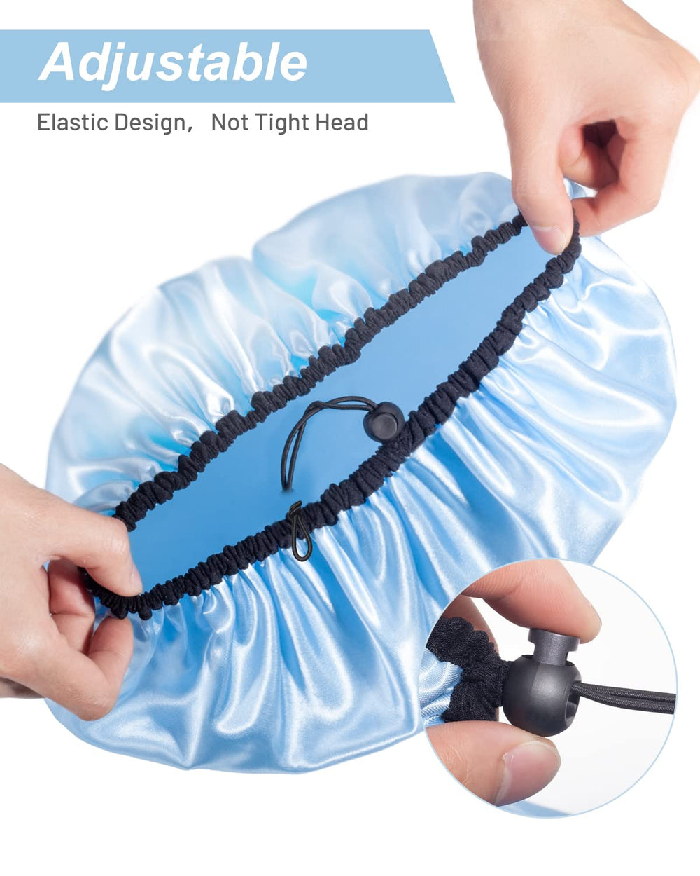 Auban shower cap waterproof exterior keeps hair dry in a steamy bathroom