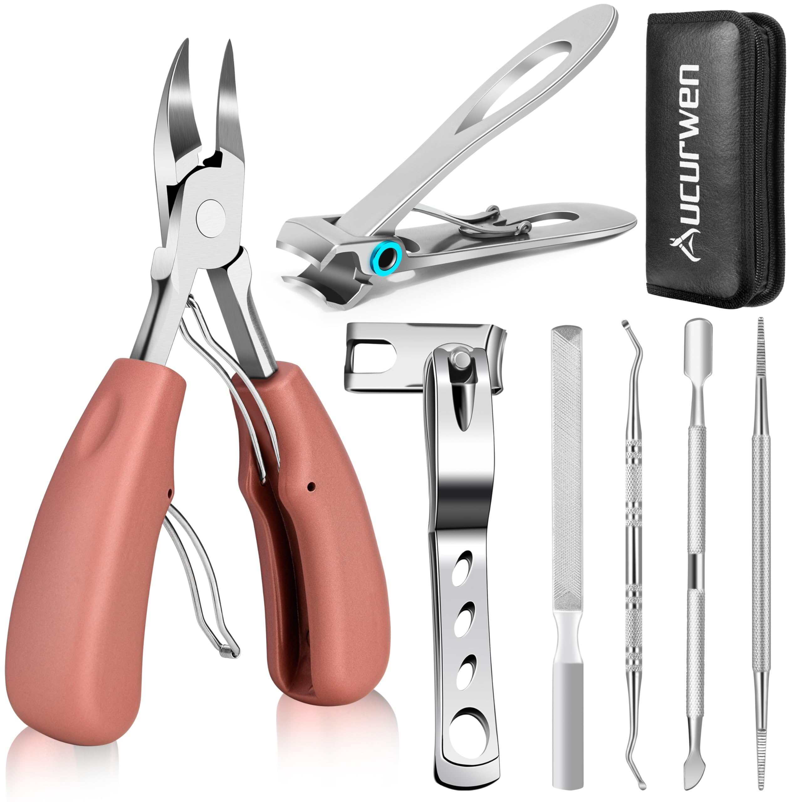 Aucurwen 360-rotating toenail clippers ease trimming with reduced wrist strain