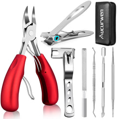 Aucurwen toenail clippers with a large opening for thick nails ensure precise trims.