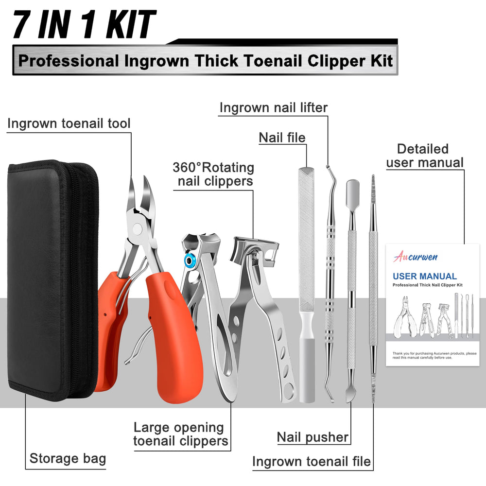 Aucurwen large-opening toenail clippers for thick nails