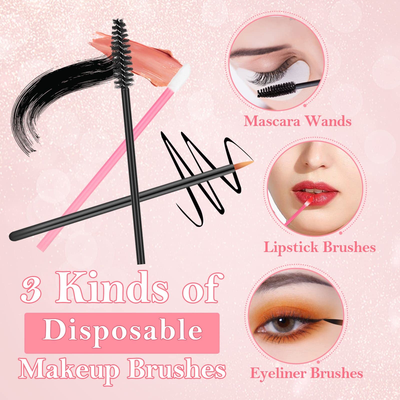 Audab eyeliner brushes help controlled line work with hygienic disposables