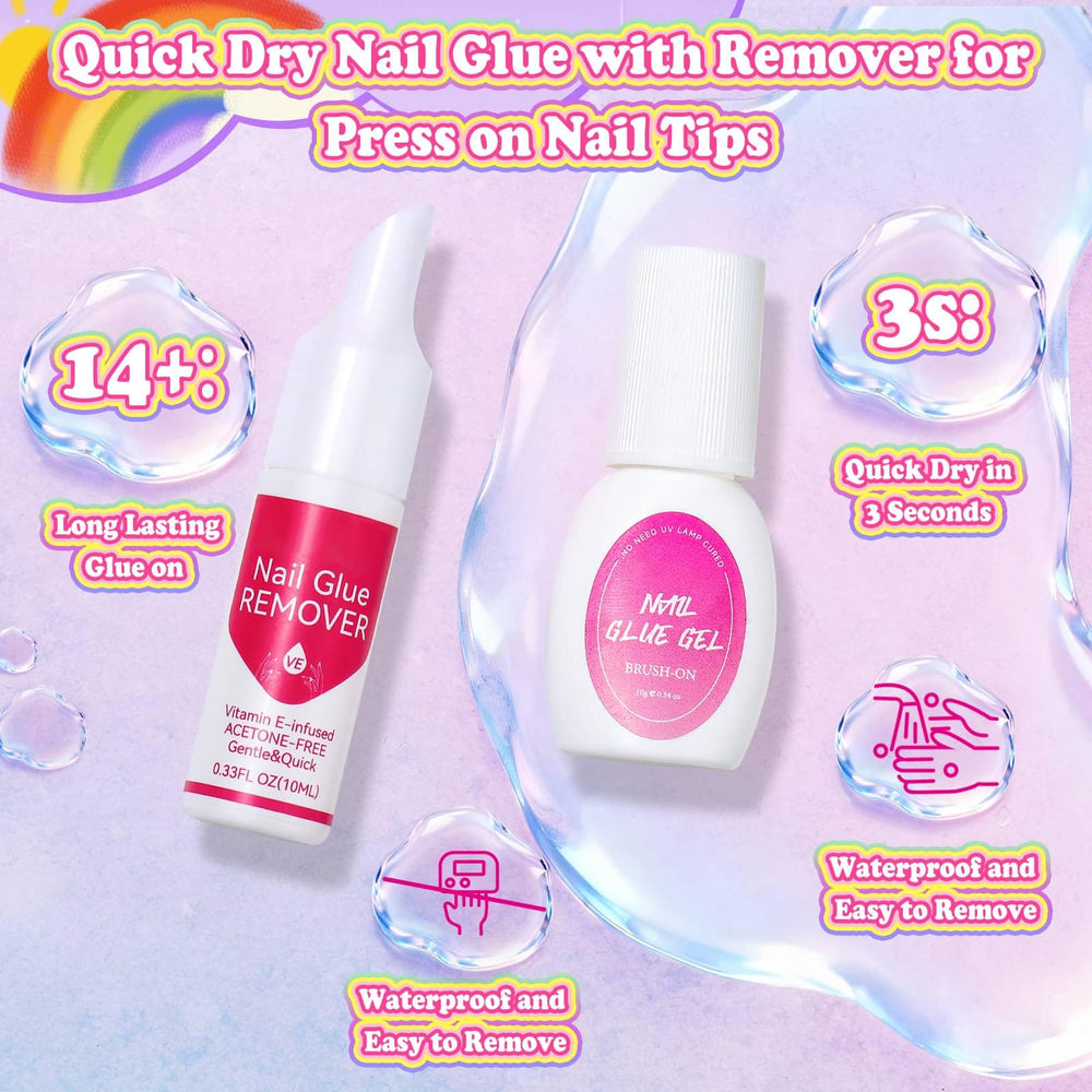 Audab quick-dry nail glue delivers strong hold for long-lasting wear during playful activities.