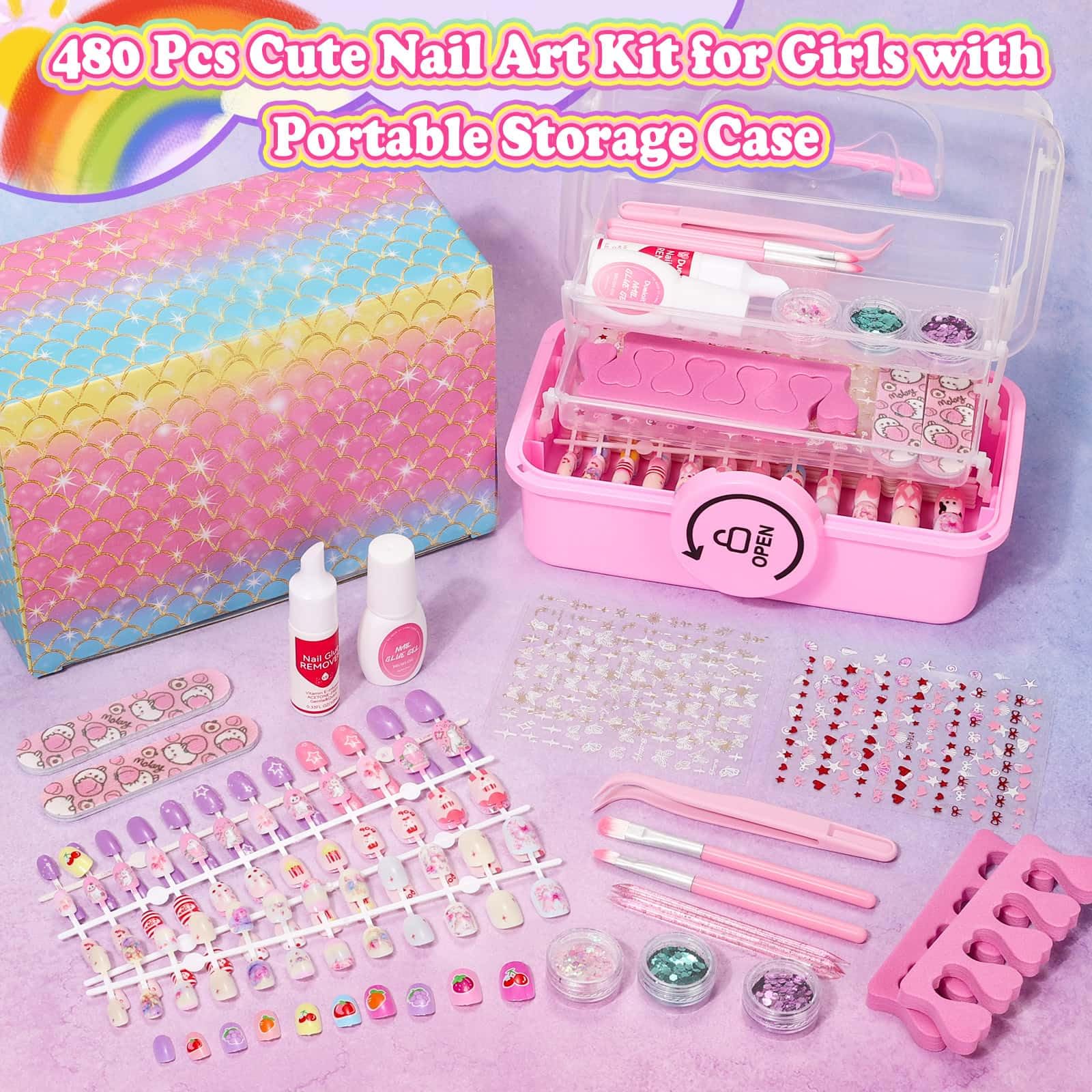 Audab three-layer storage case keeps nails and tools organized for travel and sleepovers.