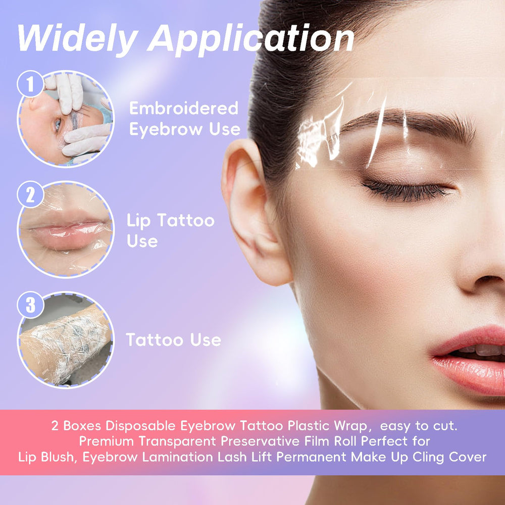 Audaisyly wide-application film supports tattoo preservation, lash lifts, and brow laminating.