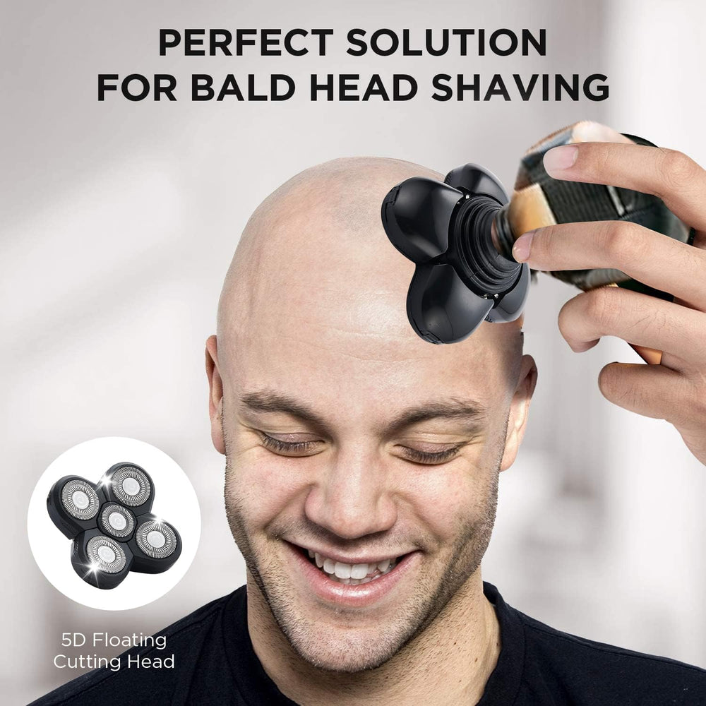 Audoc replacement heads suited for bald men grooming routines.