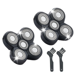 Audoc replacement heads close-up with rounded blades for skin-safe shaving.