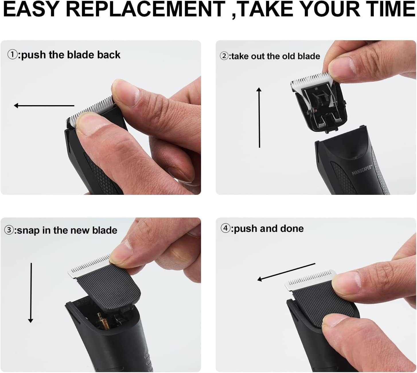 Audoc manscaped blades pack-unboxing demonstrates easy replacement and clean handling.