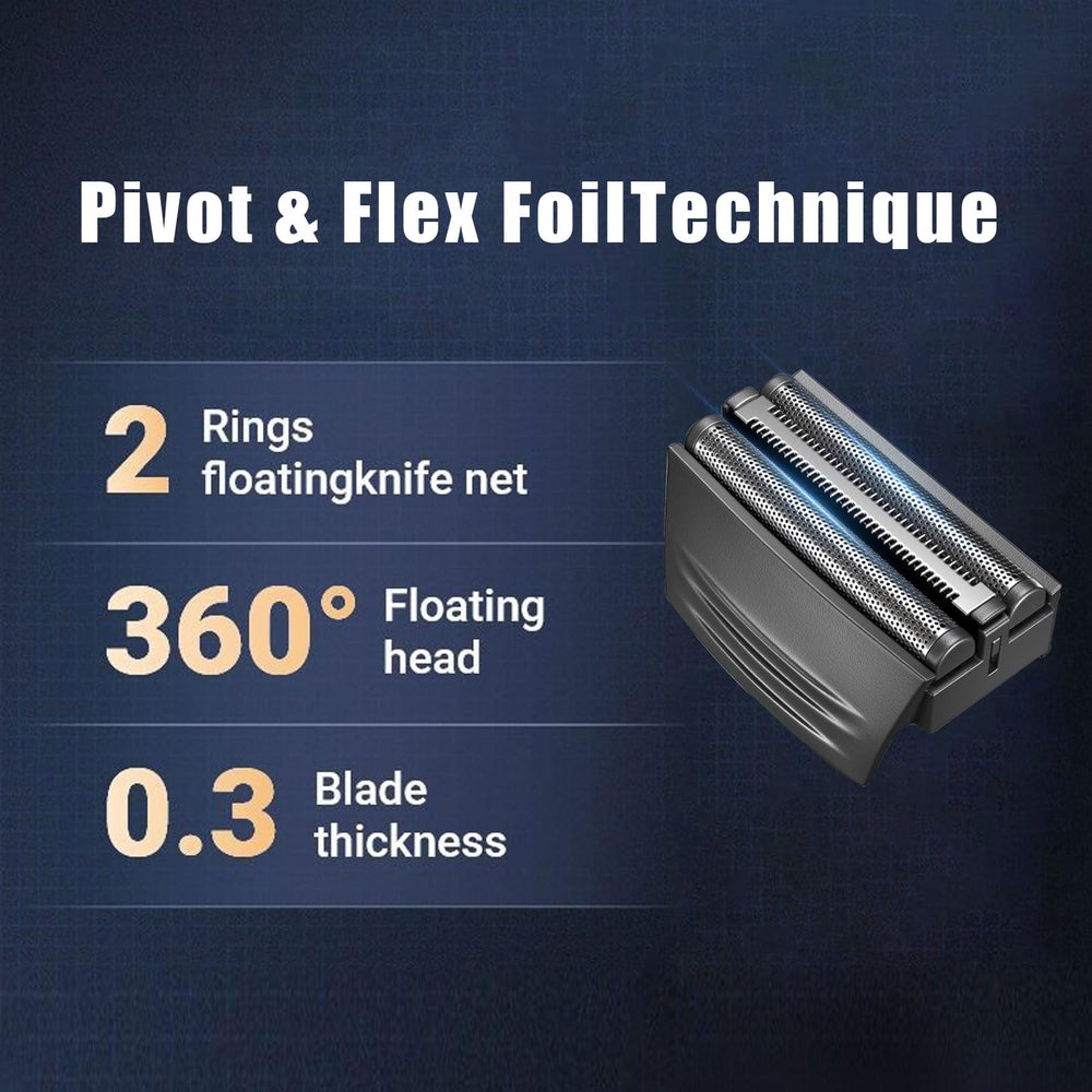 Audoc shaver head cutter foil detail highlighting hypoallergenic foil for sensitive skin.