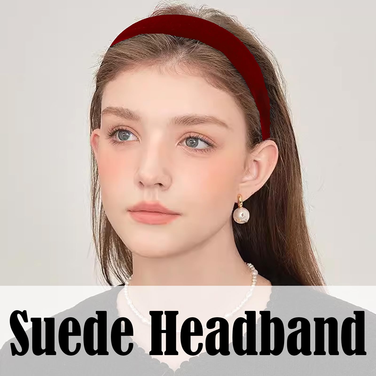 AUDTOPE accesorios para cabello diademas roja terciopelo fijación cómoda