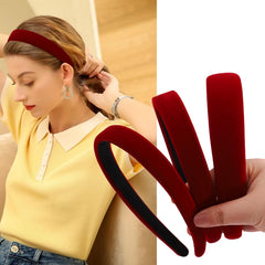 AUDTOPE diadema para cabello roja, terciopelo suave, ideal para peinados diarios