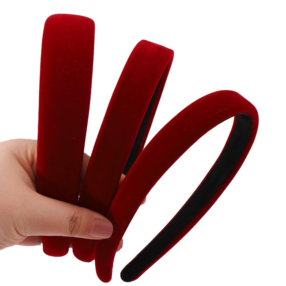 AUDTOPE diadema roja de terciopelo 3unidades para uso diario y comodidad