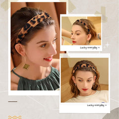 AUDTOPE leopard headband non-slip close-up showing secure grip during wear.