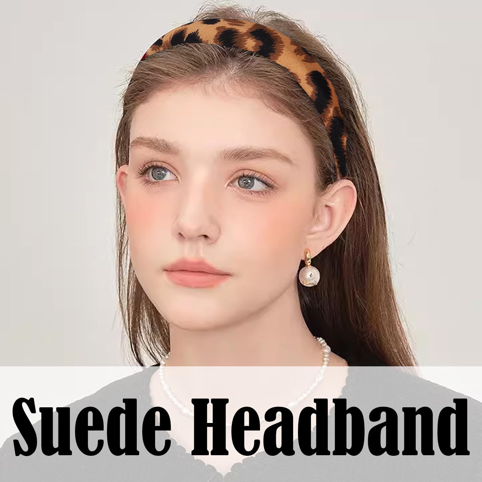 AUDTOPE leopard headband soft fabric and flexible fit prevent pinching.
