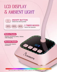 Auduto UV LED Nail Lamp foldable portable design fits small studios and travel bags.