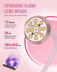 Auduto UV LED Nail Lamp pink housing adds stylish home manicure appeal.