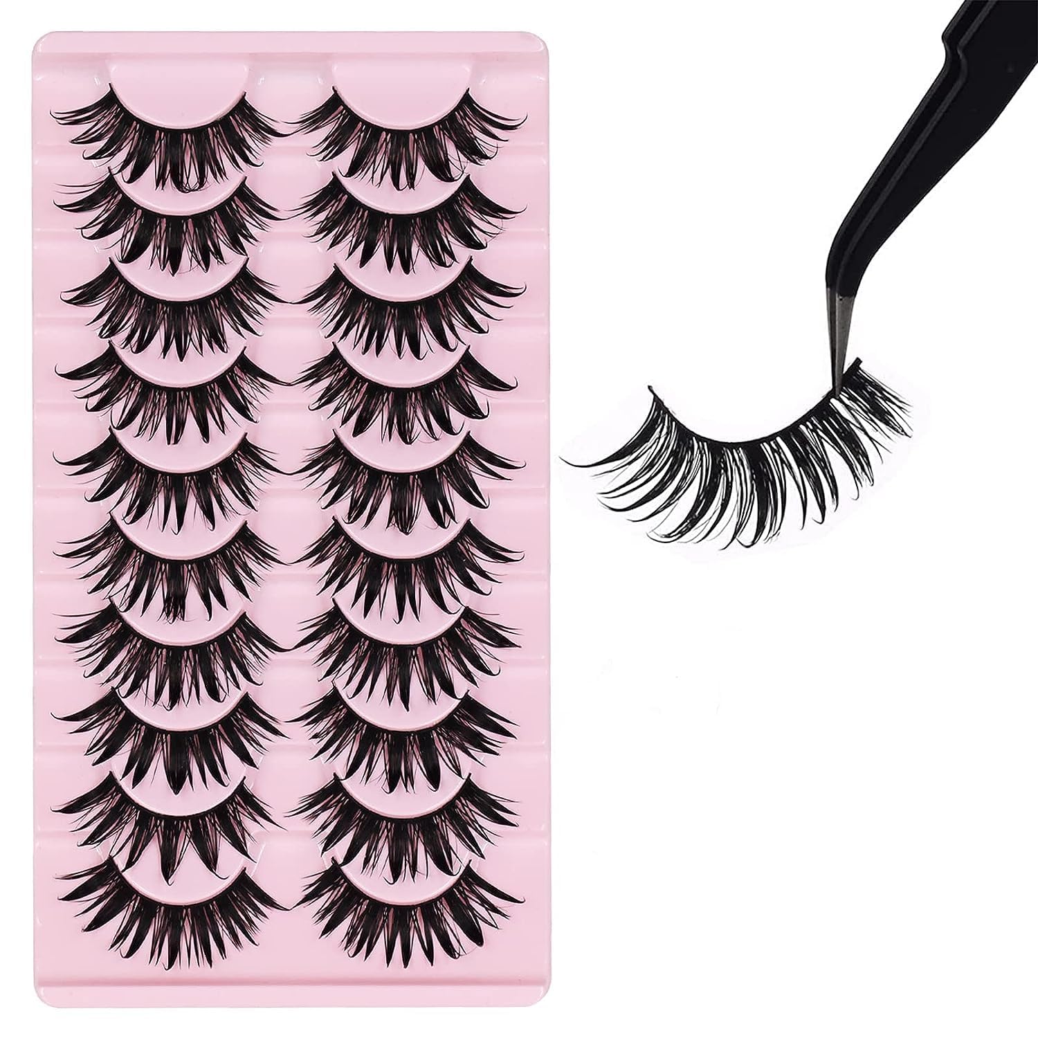 AUGENLI lashes 16mm spiky design for anime-inspired eye accents
