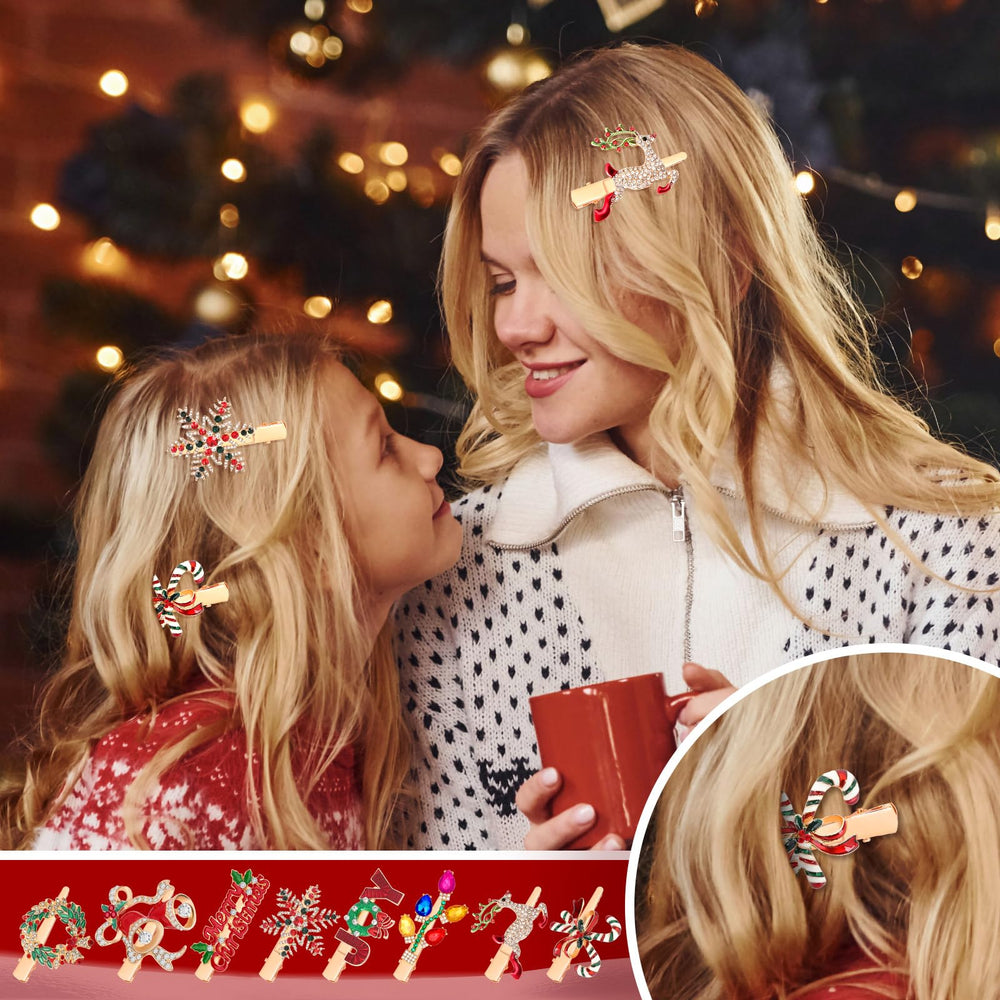 AUGSUN candy cane-hairclip adds playful seasonal charm