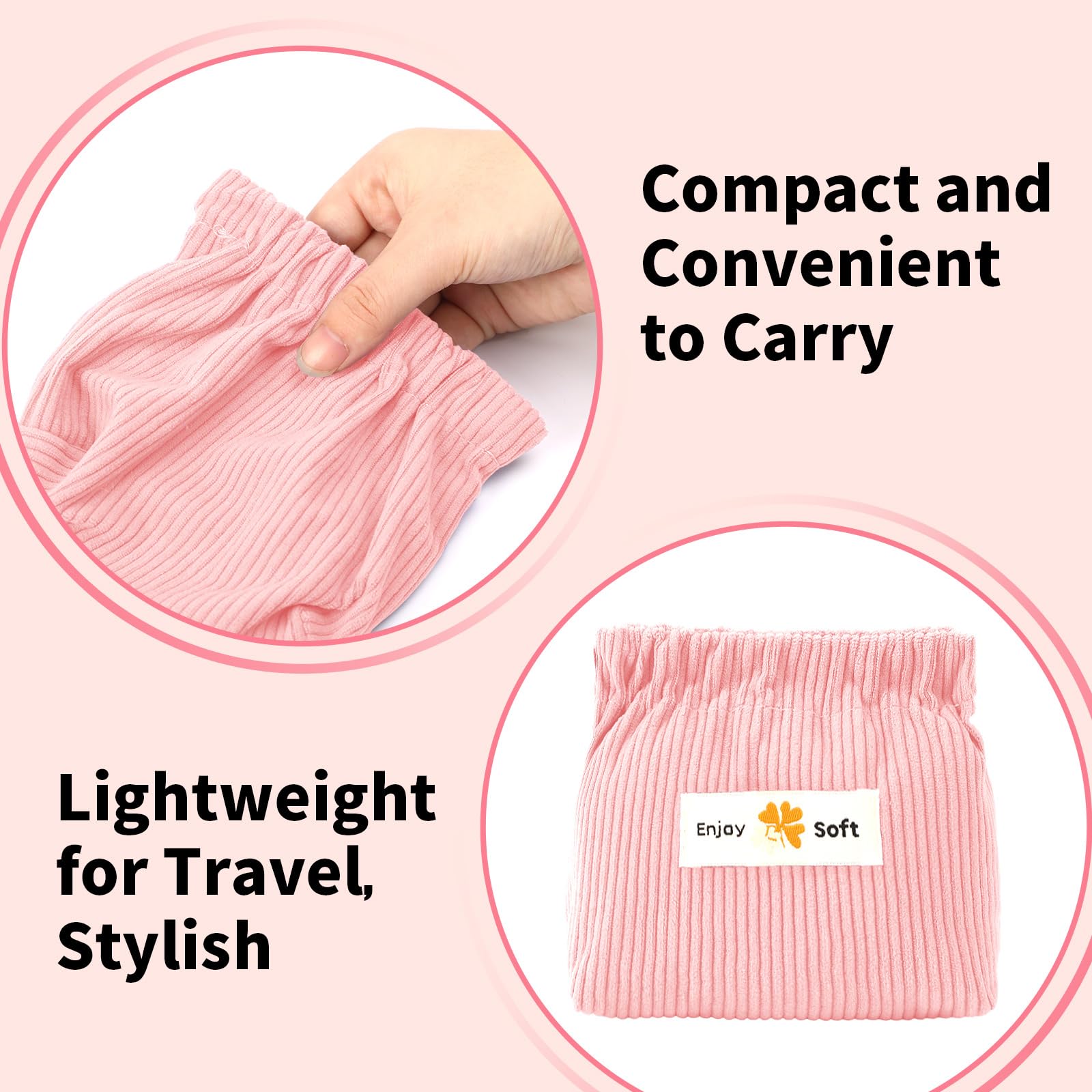 AUGSUN blue corduroy pouch keeps makeup and accessories neatly stowed.