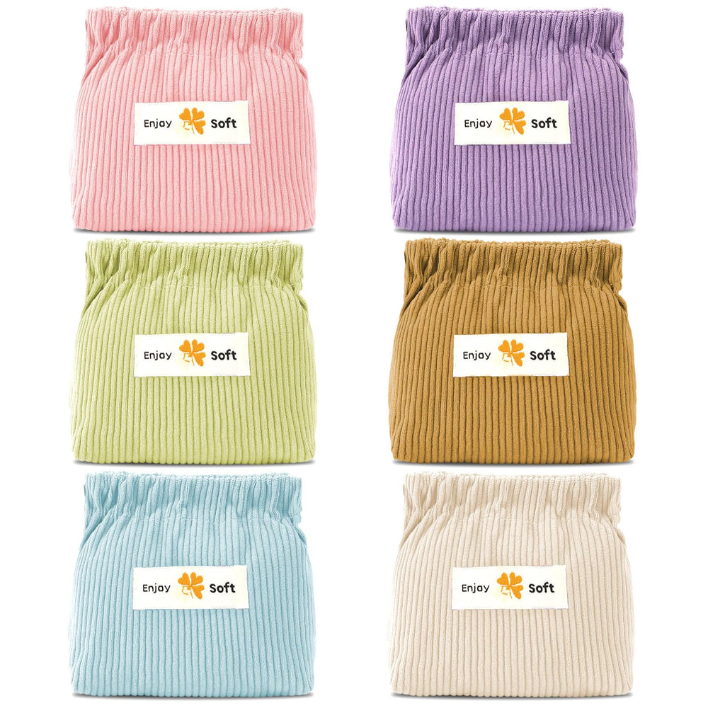 AUGSUN corduroy elastic pouch in Milky White for on-the-go organization.
