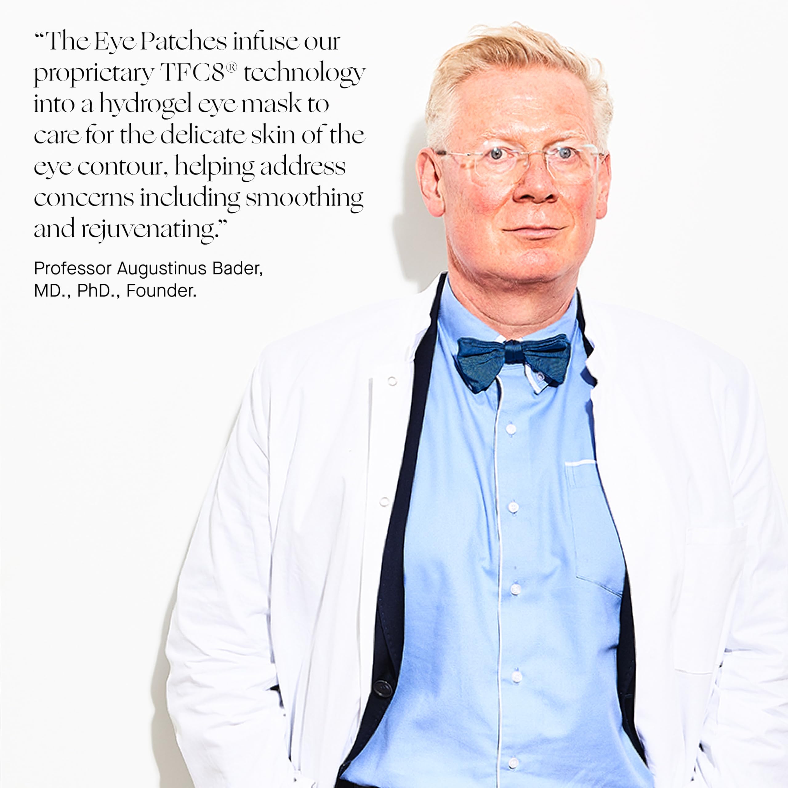 Augustinus Bader Eye Patches Single 20-minute use scene with relaxed model.
