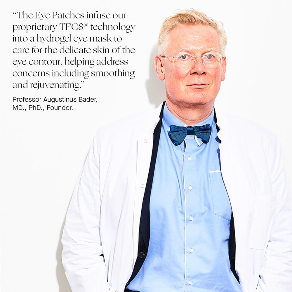 Augustinus Bader Eye Patches Single 20-minute use scene with relaxed model.