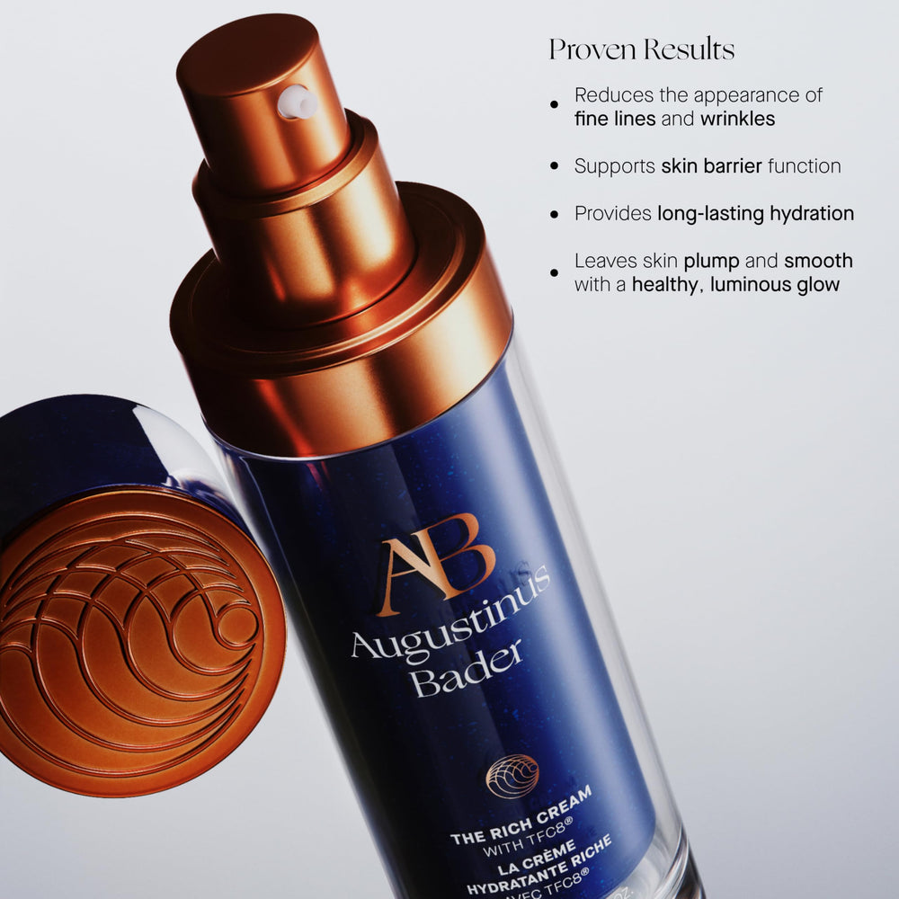 Augustinus Bader Rich Cream 360 view of premium packaging and indulgent skincare ritual
