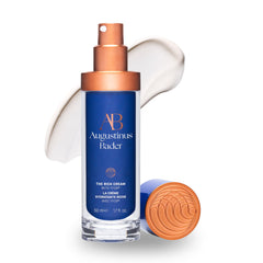 Augustinus Bader The Rich Cream jar closeup highlights luxurious hydration for mature skin.